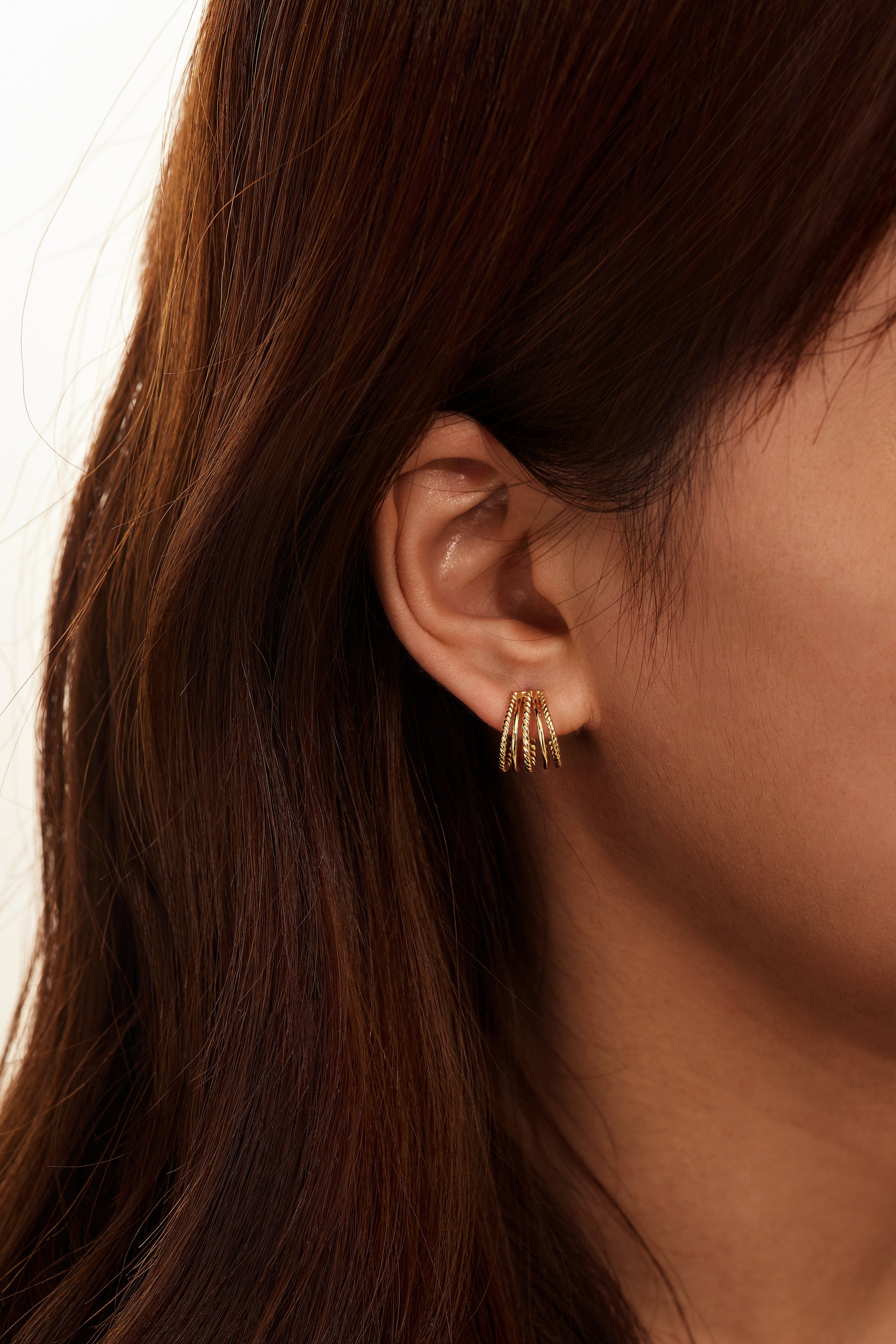 Refined Nautical Gold Hoop Earrings Gold Plated Shine Gallery