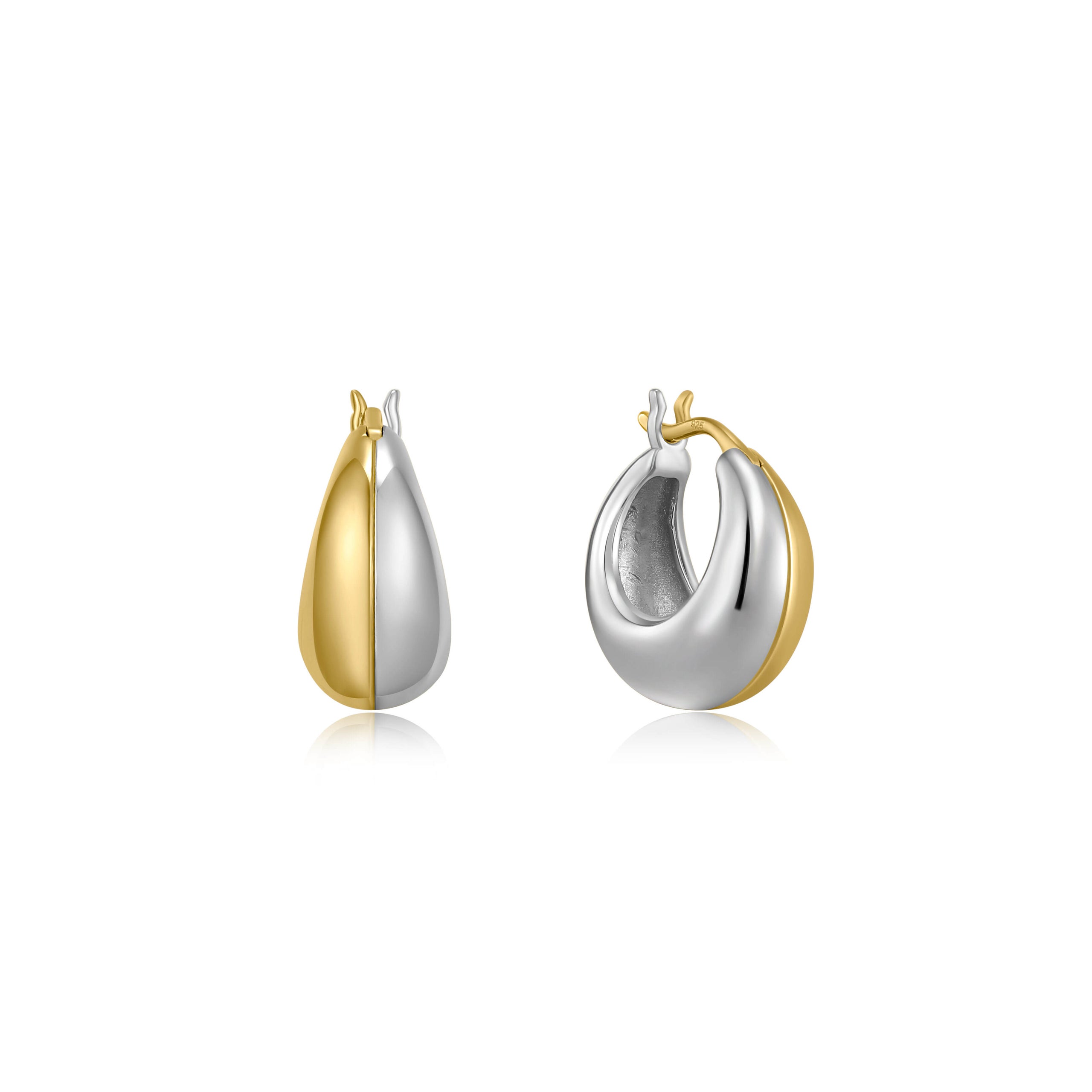 Dual tone silver earrings clearance