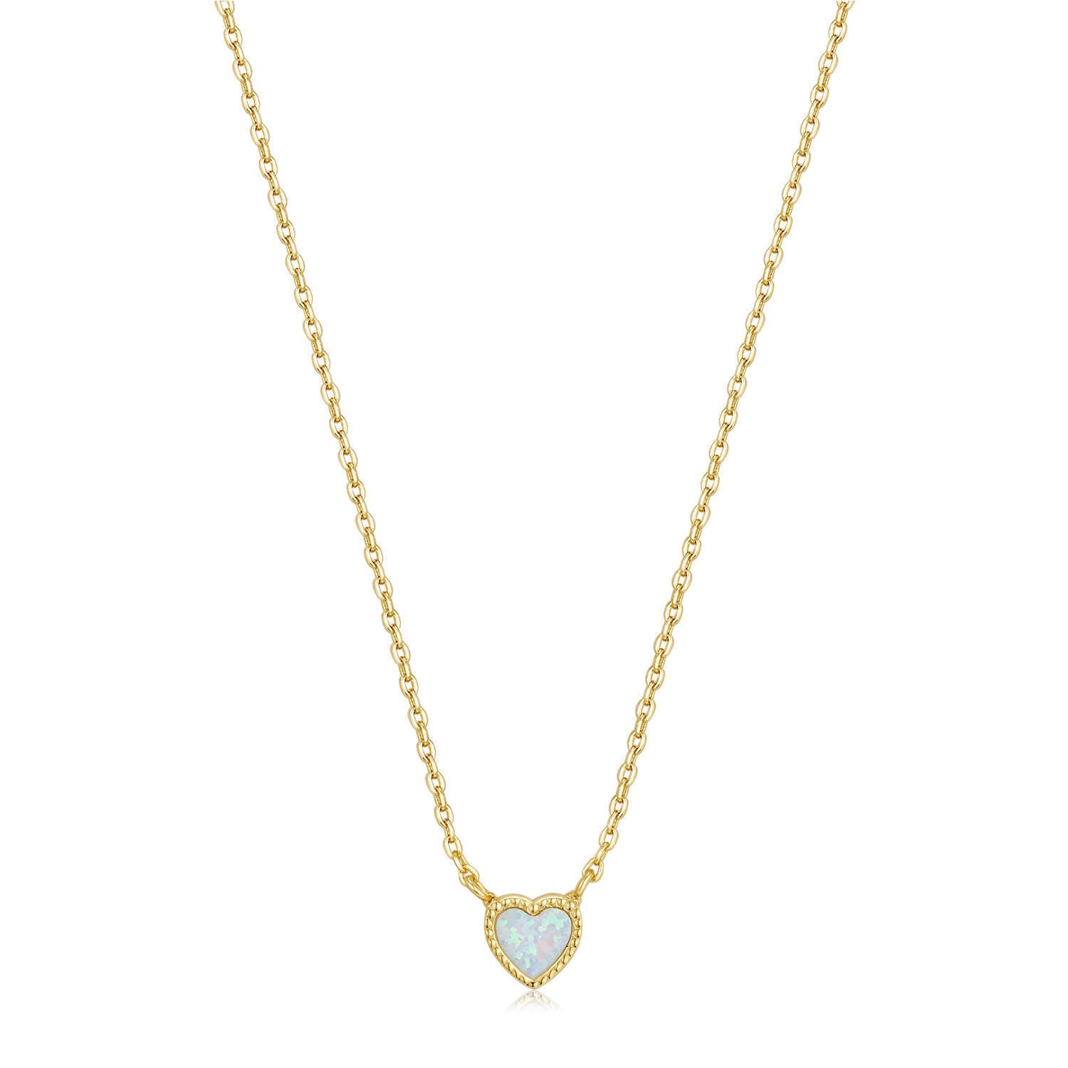 Gold Vermeil Opal Heart Necklace Valentines Day Gifts Shine Gallery