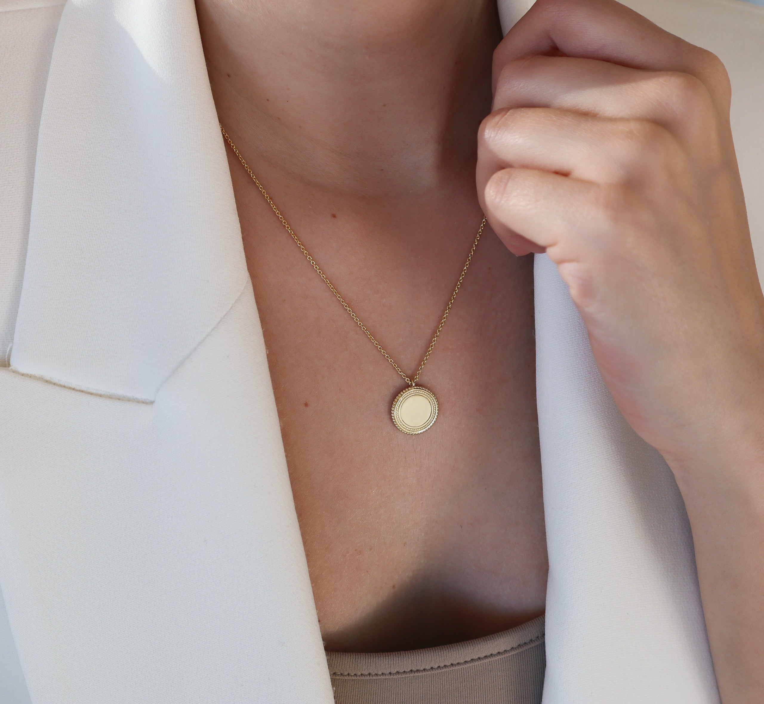 Gold Circle Necklace Dainty Necklace Shine Gallery